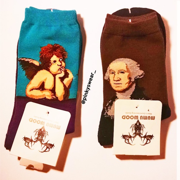 MuMu Wood Other - Unisex Art Socks Punk Indie Unique Design 2 Pairs